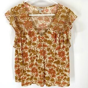 Lucky Brand Floral Top Size Large